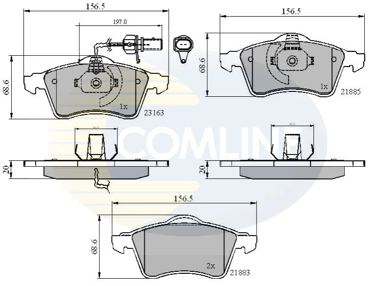 Comline - Гальмівні колодки до дисків COMLINE CBP1852 (фото 1)