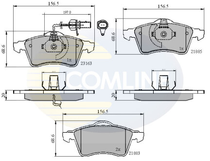 - Гальмівні колодки до дисків COMLINE CBP1852 (фото 1)