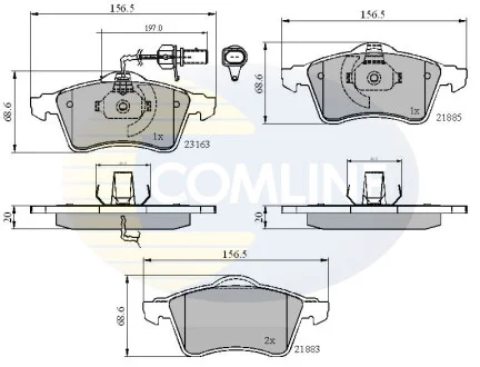 Comline - Гальмівні колодки до дисків COMLINE CBP1852