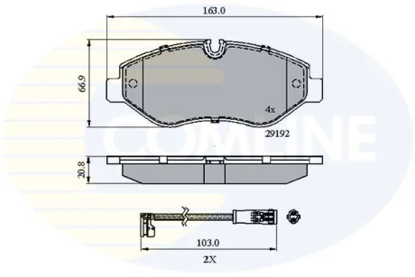 Comline - Гальмівні колодки до дисків COMLINE CBP21555