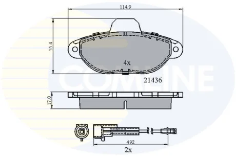 Comline - Гальмівні колодки до дисків COMLINE CBP2509