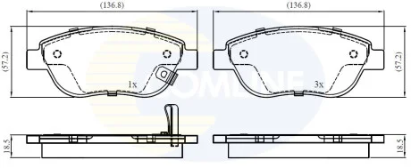 Comline - Гальмівні колодки до дисків COMLINE CBP31038