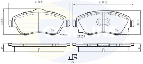 Comline - Гальмівні колодки до дисків COMLINE CBP31112