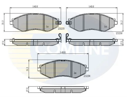 Comline - Гальмівні колодки до дисків COMLINE CBP31188