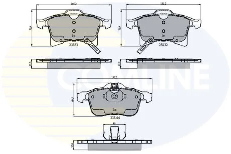 Comline - Гальмівні колодки до дисків COMLINE CBP31307