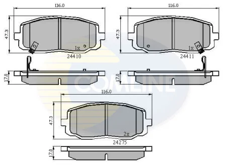 Comline - Гальмівні колодки до дисків COMLINE CBP31319
