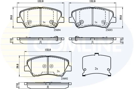 Comline - Гальмівні колодки до дисків COMLINE CBP32152