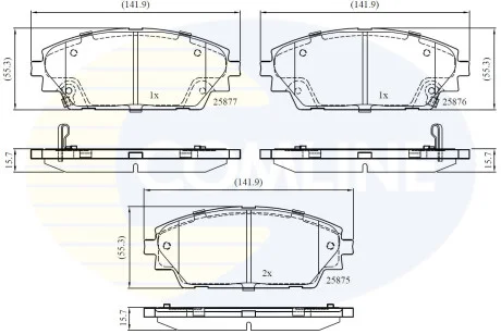 Comline - Гальмівні колодки до дисків COMLINE CBP32242