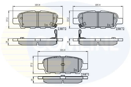 Comline - Гальмівні колодки до дисків COMLINE CBP3912