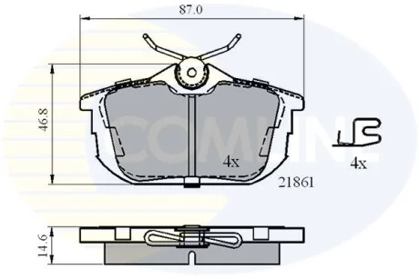 Comline - Гальмівні колодки до дисків COMLINE CBP3945