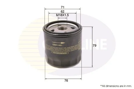 Comline - Фільтр оливи (аналогWL7129/OC90) COMLINE CDW11001