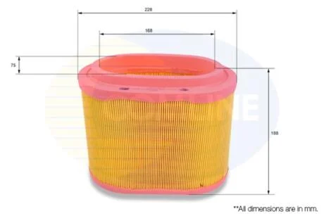Comline Фільтр повітря (аналог WA657) COMLINE CHY12263