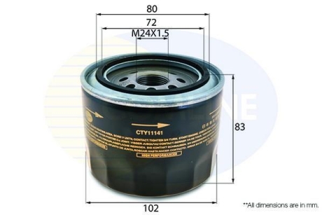 Фільтр оливи (аналог WL7174) COMLINE CTY11141 (фото 1)