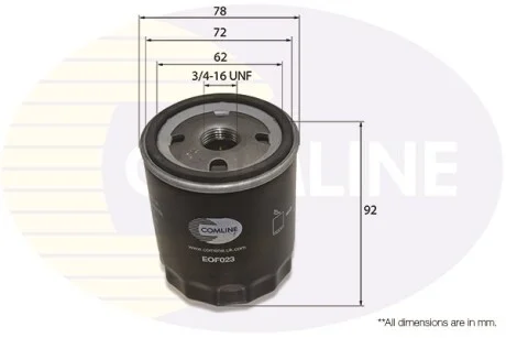 Comline - Фільтр оливи (аналогWL7459) COMLINE EOF023