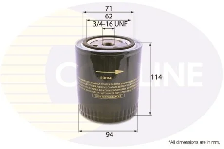 Comline - Фільтр оливи (аналогWL7321/OC485) COMLINE EOF047