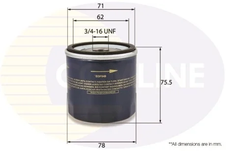 Comline - Фільтр оливи (аналогWL7324/OC501) COMLINE EOF049