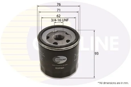Comline - Фільтр оливи (аналогWL7203/OC295) COMLINE EOF061