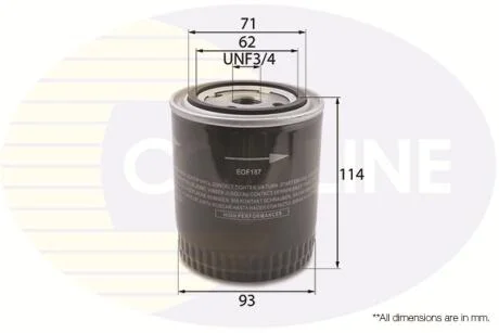 Comline Фільтр оливи COMLINE EOF187
