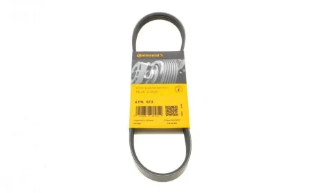 Ремень генератора Hyundai i10/i20/i30 1.1/1.6CRDi 08-13/Fiat Doblo/Punto/Stilo 1.2/1.4 01- Contitech 4PK673