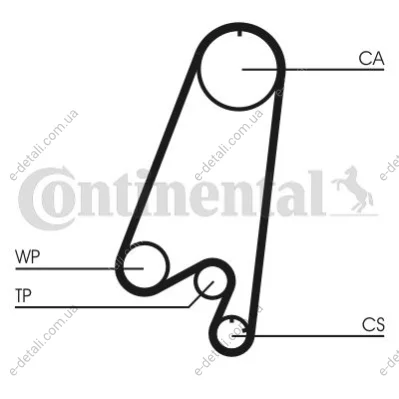Комплект ГРМ Daewoo Matiz/Chevrolet Matiz/Spark 0.8 98- (25x107z) Contitech CT910K1 (фото 1)