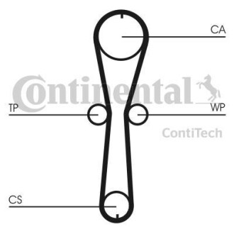 Комплект ГРМ, пас+ролик+помпа Contitech CT915WP2