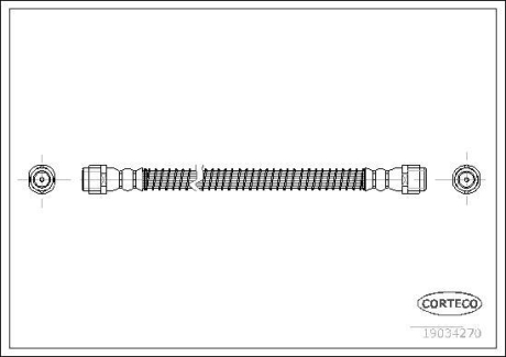 Шланг тормозной Audi Q7 03.06-,VOLKSWAGEN Touareg (7LA,7L6, 7L7) 10.02- R L&R CORTECO 19034270
