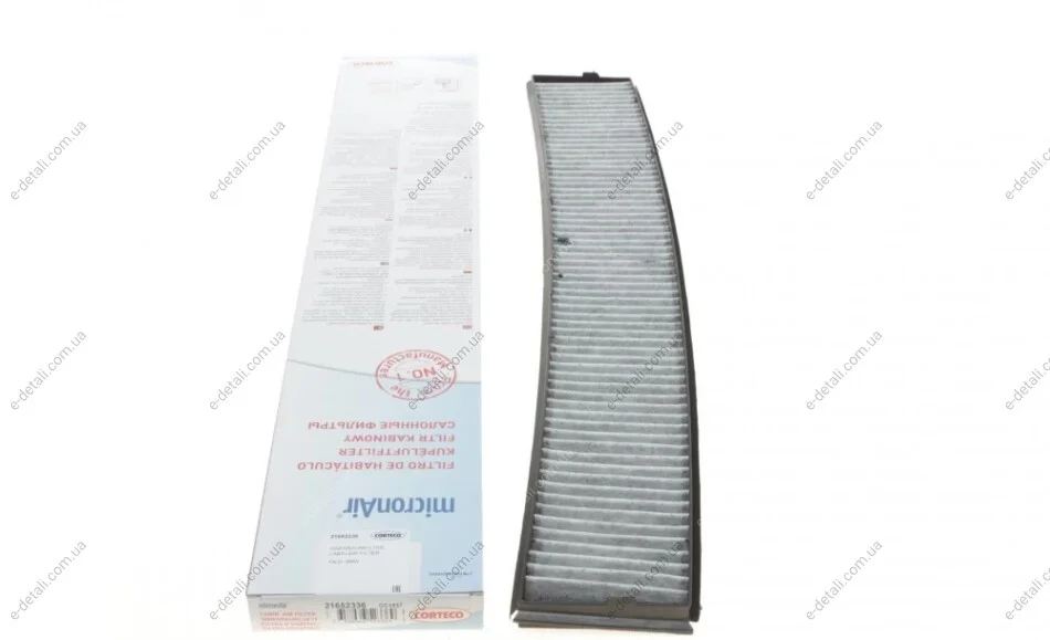 Фильтр салона BMW 3 (E46) 98-05/X3 04- (угольный) M43/M47/M52/M54/N42/N45/N46 CORTECO 21652336 (фото 1)