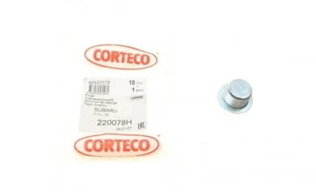 Пробка поддона картера сливная Subaru Forester 97- CORTECO 220078H