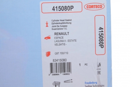 Прокладка головки блока RENAULT G9T 2.2DCI 16V MLS (выр-во) CORTECO 415080P (фото 1)