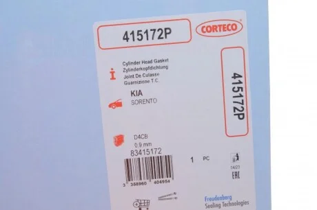 Прокладка ГБЦ Kia Sorento 2.5 CRDi 02- (0.9mm) (2 метки) CORTECO 415172P