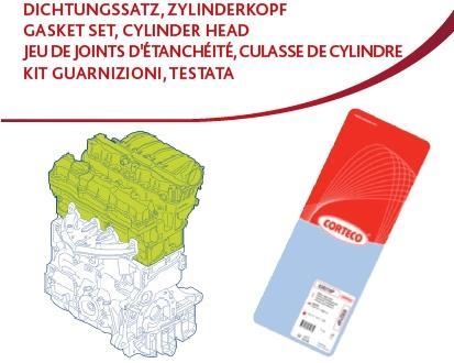 Комплект прокладок з різних матеріалів CORTECO 417920P