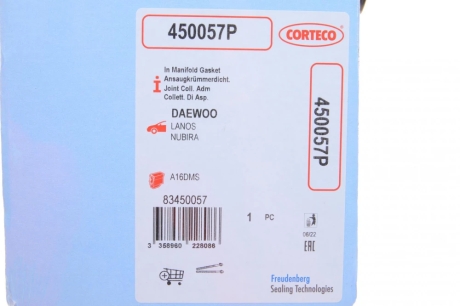 Прокладка колектора IN DAEWOO Lanos 1,6 16V A15MF/A16DMS (1) (вир-во) CORTECO 450057P