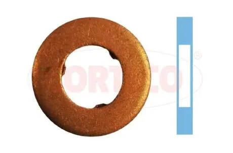 Шайба під форсунку Citroen C1/C2/C3 1.4 HDI 01- (7.3x16x2.5) (к-кт 4шт) CORTECO 49430685