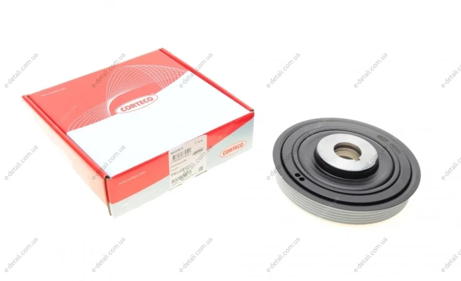 Шкив коленвала Citroen Berlingo/Jumpy/Peugeot Expert 1.9D/2.0HDI 98- (6PK) CORTECO 80000873 (фото 1)