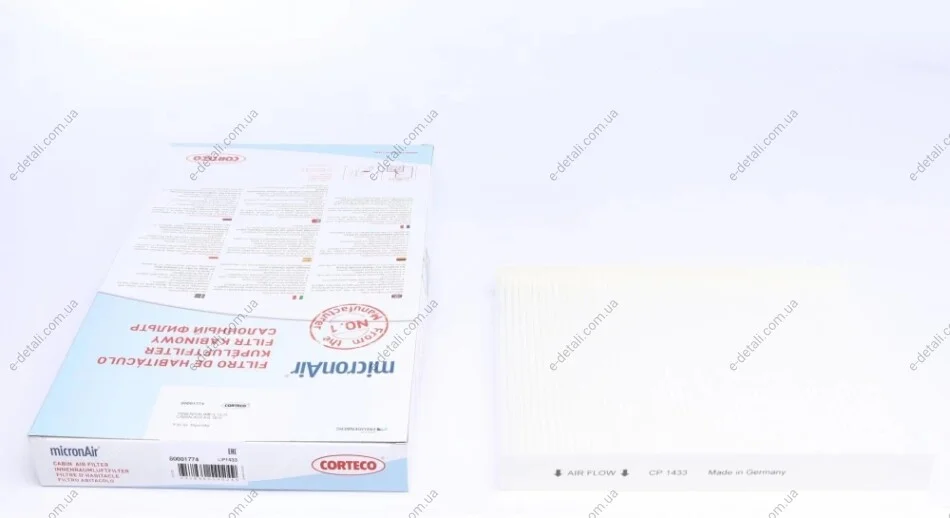 Фільтр салону Hyundai Santa Fe 2.0-2.2CRDI/2.4 09-12 CORTECO 80001774 (фото 1)