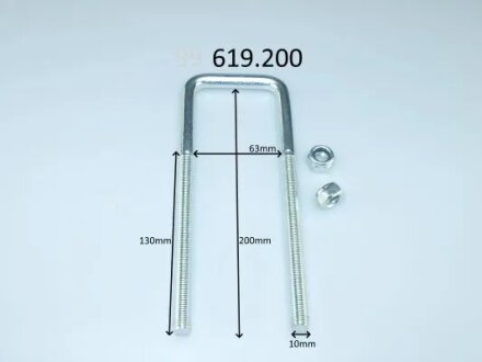 U-Болт рессоры (стремянка 200x63 M10) Nissan Navara D22 (98-) (99.619.200) CS Ge CS Germany 99619200