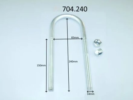 U-Болт рессоры (стремянка 240x83 M14) Ford Ranger ER/EQ (98-), ET (06-)/Toyota H CS Germany 99704240
