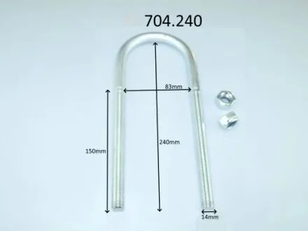 U-Болт рессоры (стремянка 240x83 M14) Ford Ranger ER/EQ (98-), ET (06-)/Toyota H CS Germany 99704240