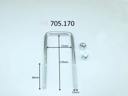 U-Болт рессоры (стремянка 170x71 M12) Mitsubishi L200 (06-) (99.705.170) CS Germ CS Germany 99705170