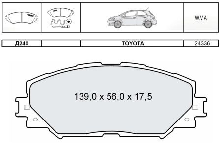Гальмівні колодки передн. TOYOTA Corolla DAFMI / INTELLI D240E (фото 1)