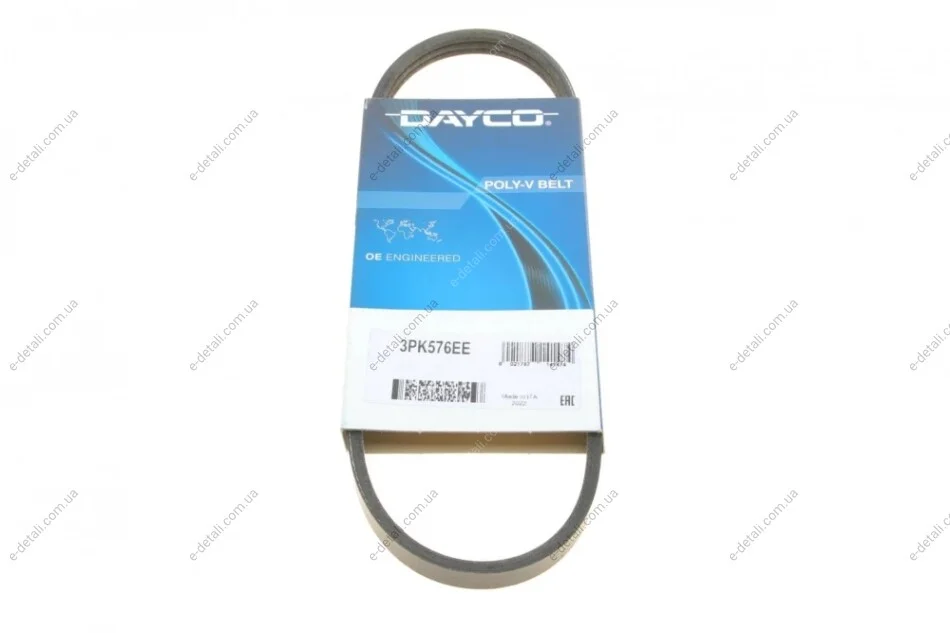 Ремінь генератора Citroen C3/C4/Peugeot 208/308 1.2 THP 13- DAYCO 3PK576EE (фото 1)