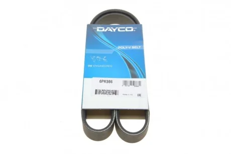 Ремінь генератора Fiat Brava/Punto 1.7/1.9D 94-01/Honda Civic VII/FR-V 1.7i 01-05 DAYCO 6PK986