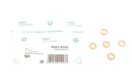Шайба под форсунку Chevrolet Captiva/Cruze/Orlando 2.0D (12x7x3) (к-кт) Delphi 9001-850L
