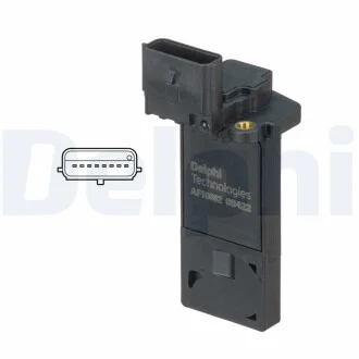 DELPHI OPEL витратомір повітря CORSA E 1.0 14-, INSIGNIA A 2.0 08-17, CHEVROLET CAMARO 3.6 11-15 Delphi AF10682-12B1