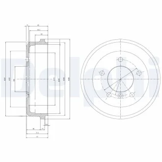 DELPHI DB барабан гальмівний задній 207-210 230X42 Delphi BF168