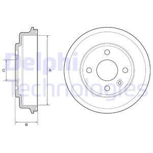 CHEVROLET Гальмівний барабан задн. AVEO 11- Delphi BF554 (фото 1)