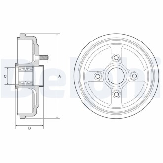 CHEVROLET Гальмівний барабан (з підшипником) Aveo 02- Delphi BFR567