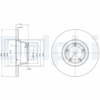 Диск гальмівний Delphi BG2157