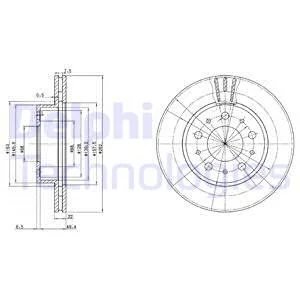 DELPHI VOLVO диск гальмівний передній 740-760,940-960 Delphi BG2425C