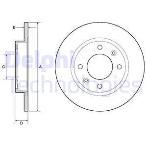 DELPHI PEUGEOT гальмівний диск задній 405 Delphi BG2572